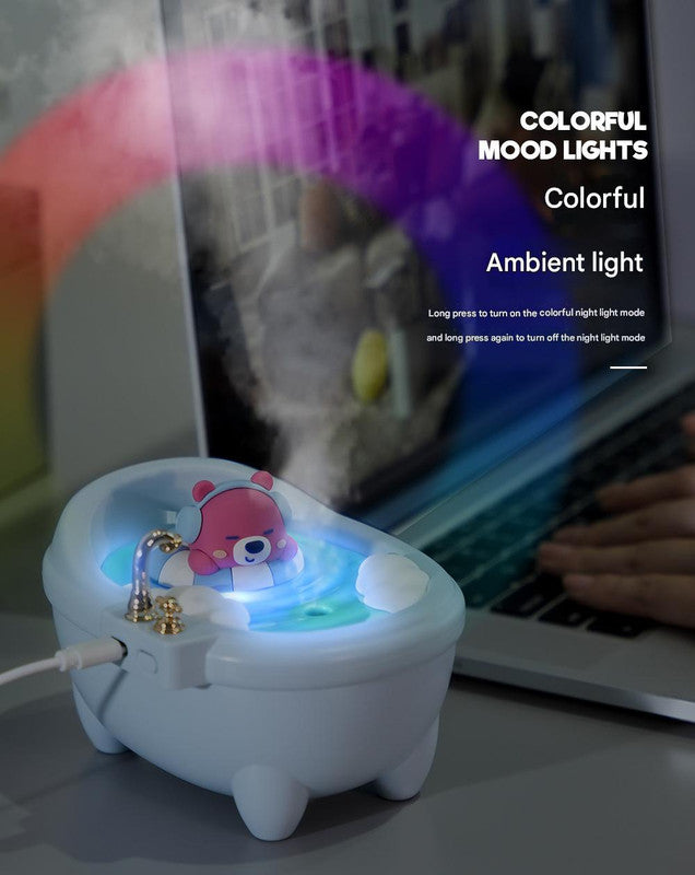 Adorable Bathtub Humidifier with Colorful Night Light (Green)