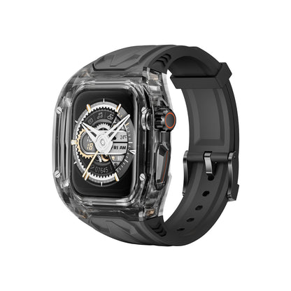Transparent  Sports Watch Strap & Case for Smart Watch - (Black transparent black)