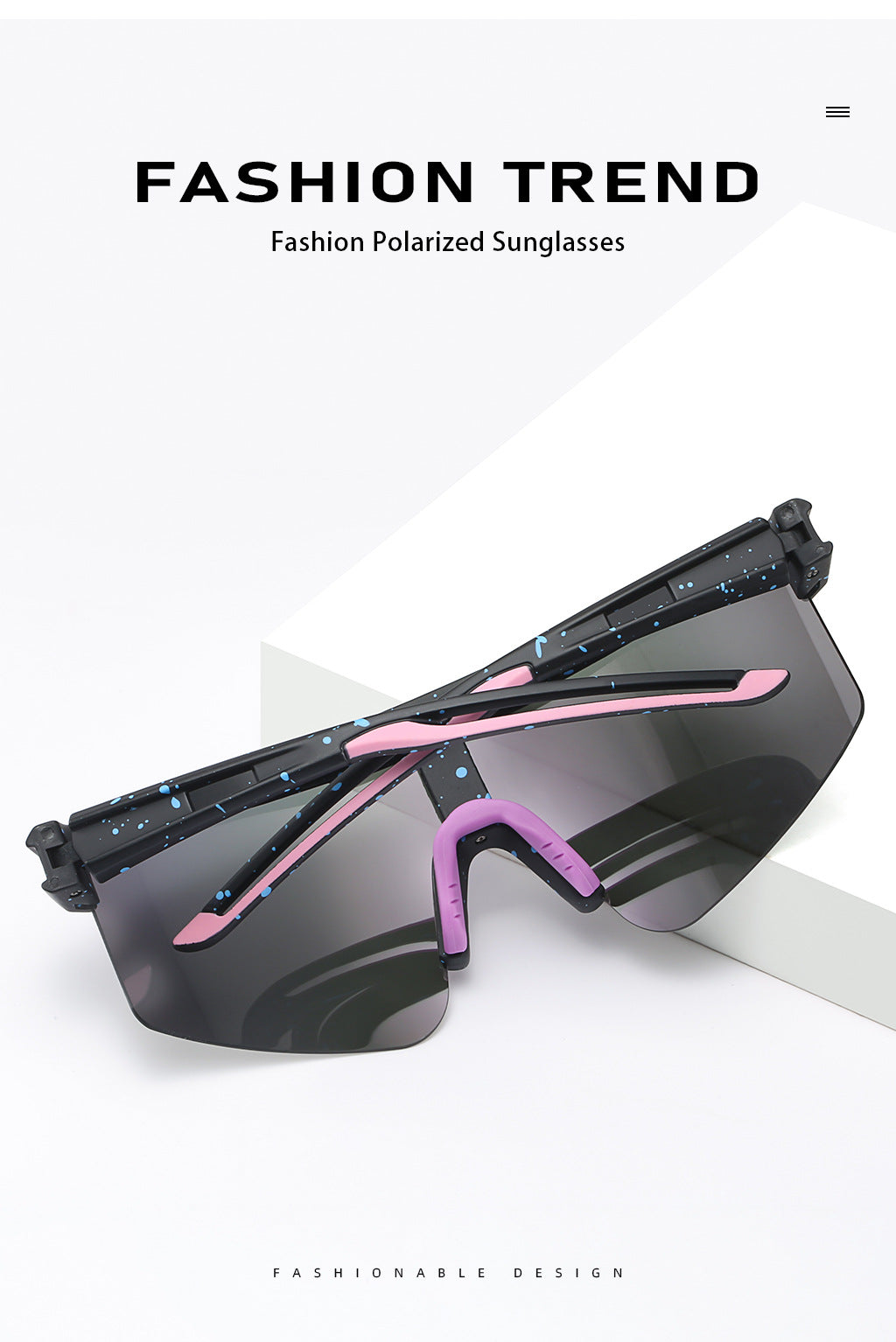 Blue Lenses With Black Temples Ultra-Light Polarized Sports Sunglasses - Wraparound Shield Design for Cycling & Outdoor Performance