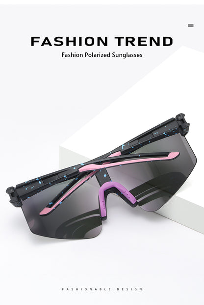 Blue Lenses With White Temples Ultra-Light Polarized Sports Sunglasses - Wraparound Shield Design for Cycling & Outdoor Performance