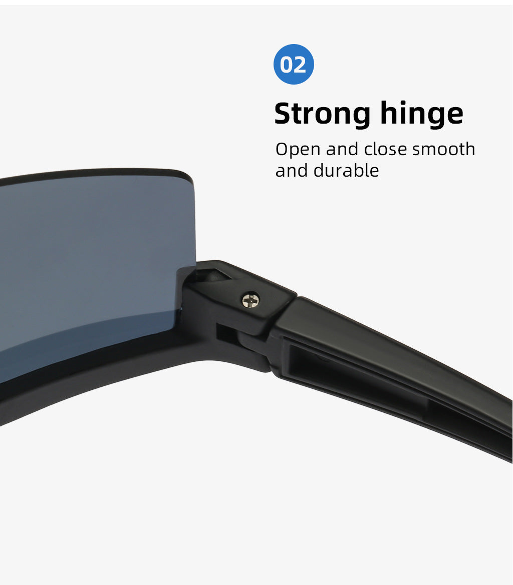 Blue Lenses With White Temples Ultra-Light Polarized Sports Sunglasses - Wraparound Shield Design for Cycling & Outdoor Performance