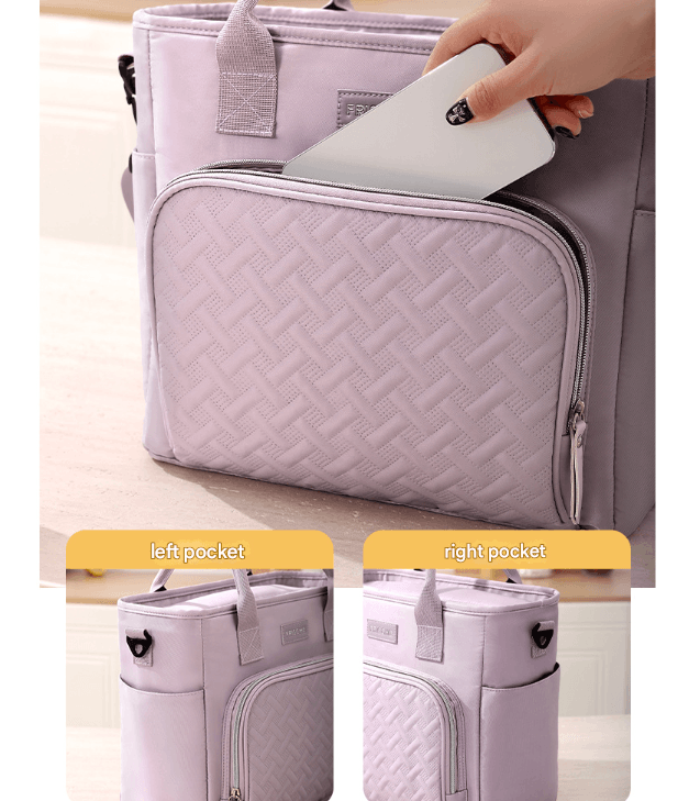 Best Purple Chic Insulated Lunch Tote Bag - 11L Large Capacity Cooler for Work Picnic Travel - Durable Oxford Fabric |