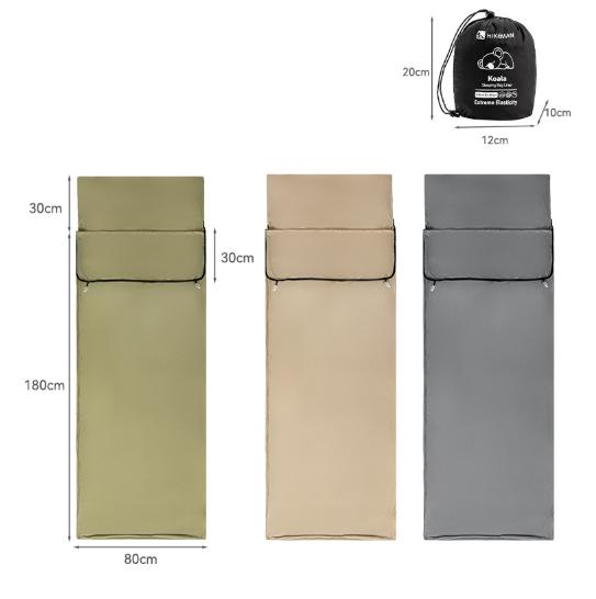 Grey Ultra-Stretch Sleeping Bag Liner for Camping & Travel