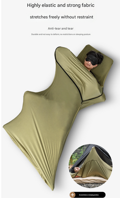 Grey Ultra-Stretch Sleeping Bag Liner for Camping & Travel