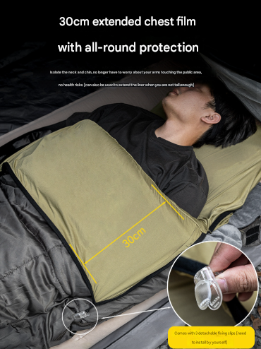Grey Ultra-Stretch Sleeping Bag Liner for Camping & Travel
