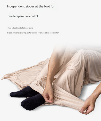 Grey Ultra-Stretch Sleeping Bag Liner for Camping & Travel