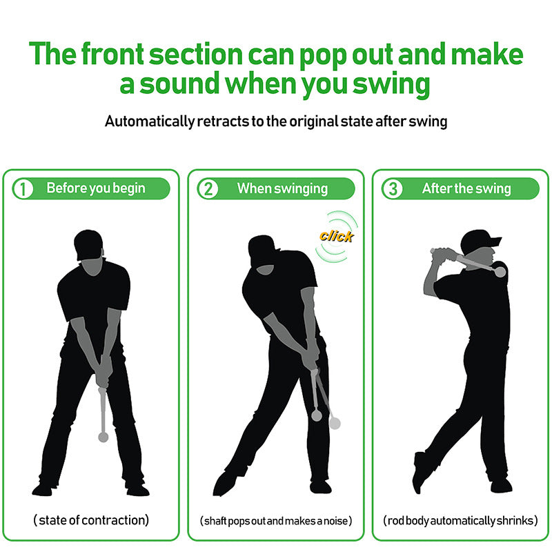 Red Pro Golf Swing Trainer - Extendable with Audible Click & Corrective Grip Aid