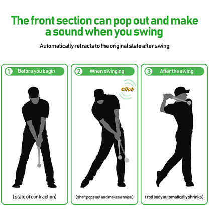 Dark Blue Pro Golf Swing Trainer - Extendable with Audible Click & Corrective Grip Aid