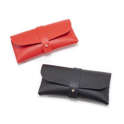 3-Piece Grey Chic & Sleek PU Leather Soft Eyeglass Case - Protective Pouch for Sunglasses & Reading Glasses