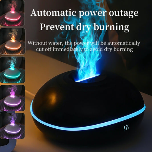 Black Mini USB Aromatherapy Humidifier with Flame Projections