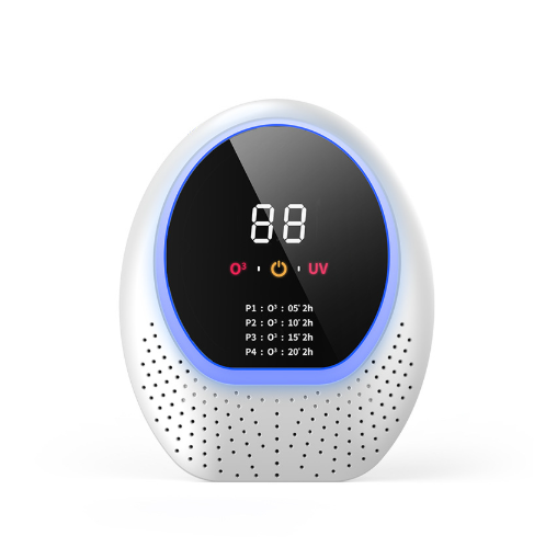 White Rechargeable Ozone & UV-C Air Purifier with Remote