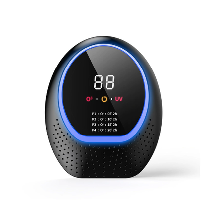 Black Rechargeable Ozone & UV-C Air Purifier with Remote