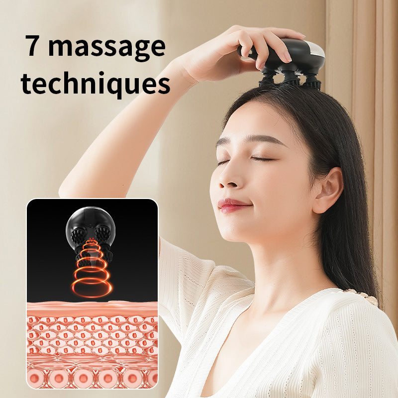 Intelligent 3D Electric Head & Scalp Massager (Yellow)