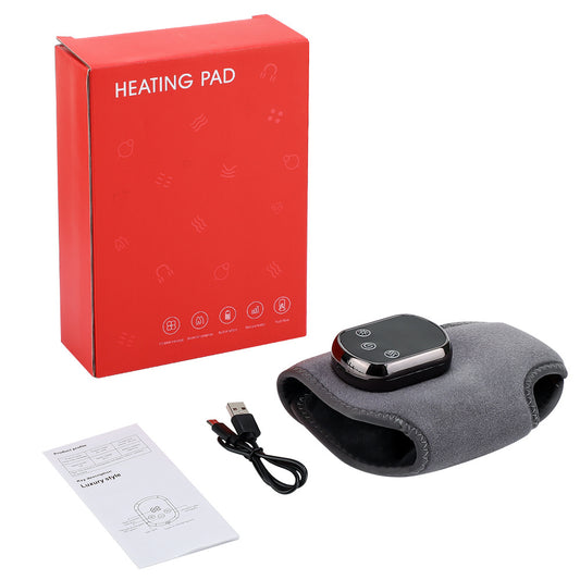 Rechargeable Electric Heating Ankle Brace with Vibration Massages(Grey)