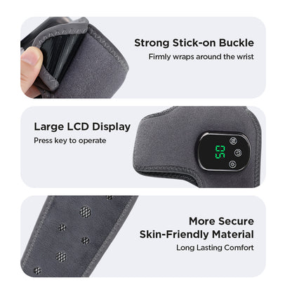 Rechargeable Electric Heating Ankle Brace with Vibration Massages(Grey)