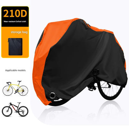 Size M Black And Orange All-Weather 210D Bicycle Cover