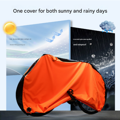 Size XL Black And Orange All-Weather 210D Bicycle Cover
