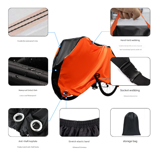 Size L Black All-Weather 210D Bicycle Cover