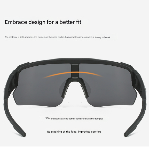 Black Temples and Blue-Purple Lenses Unisex Sport Cycling Sunglasses - Lightweight Wraparound Eyewear for Running & Outdoor Activities