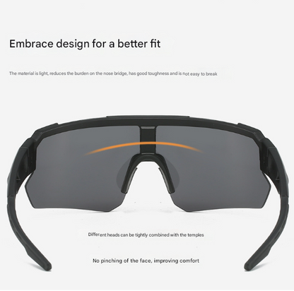 Pink Temples and Colorful Lenses Unisex Sport Cycling Sunglasses - Lightweight Wraparound Eyewear for Running & Outdoor Activities