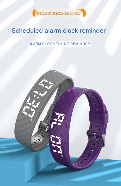 Grey Smart Vibrating Alarm Watch