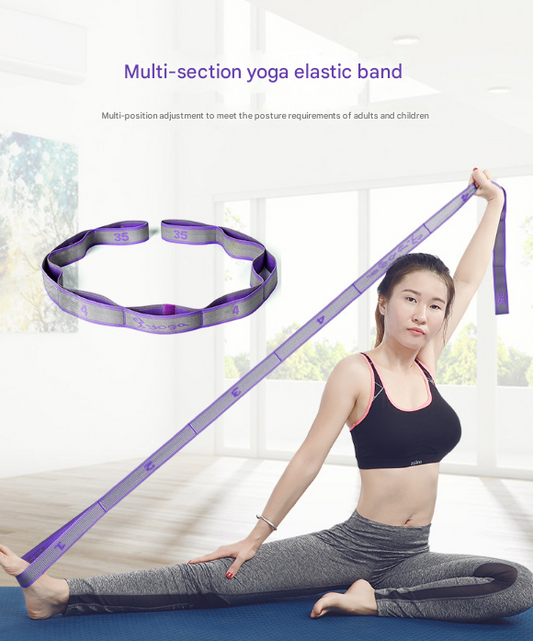 9-Loop Yoga Stretch Strap (Blue and Purple)