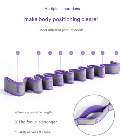 9-Loop Yoga Stretch Strap (Blue and Purple)