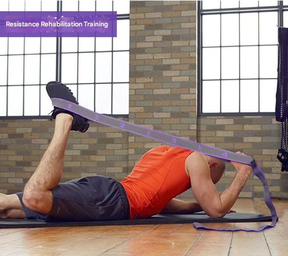 9-Loop Yoga Stretch Strap (Blue and Purple)