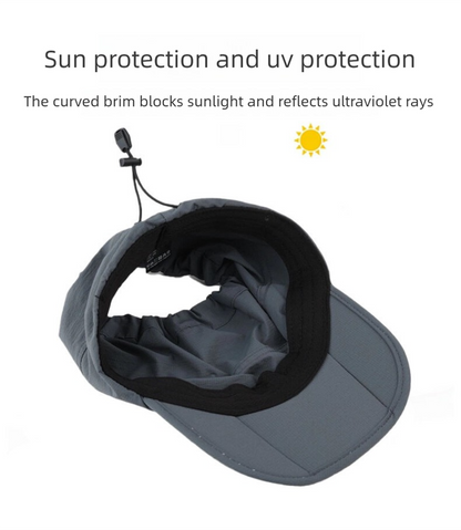 Black Foldable Packable Visor Cap for Women