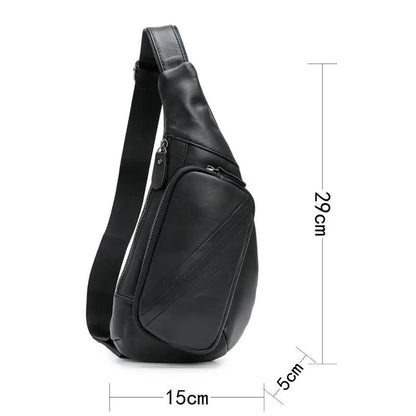 Brown Men's Leather Sling Backpack