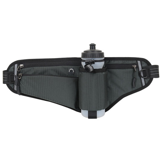 Dark Grey Adjustable Running Waist Pack with Water Bottle Holder