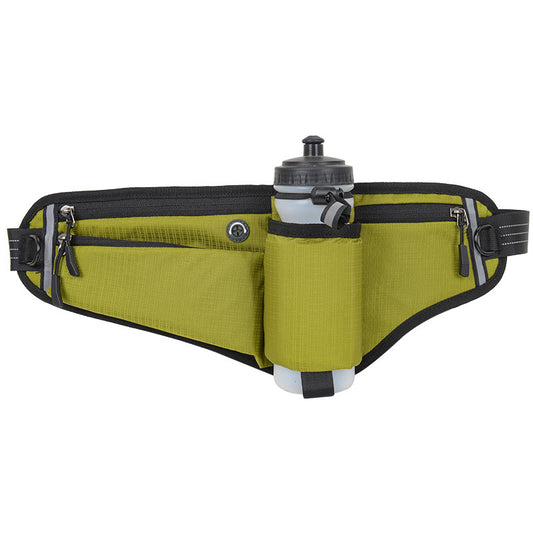 Green Adjustable Running Waist Pack with Water Bottle Holder