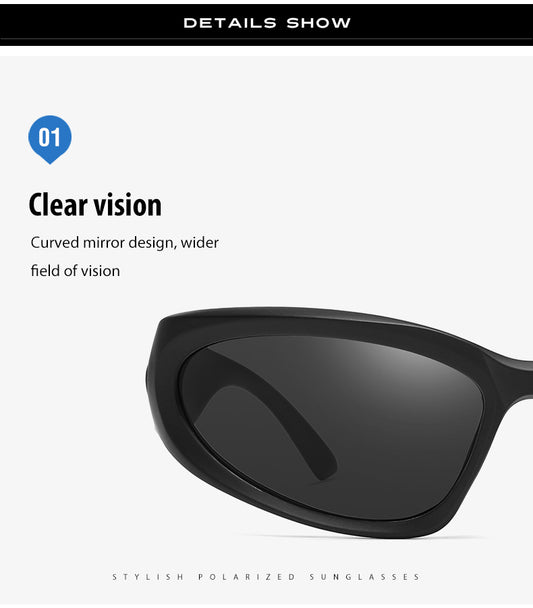 2 Pack Black Frame + Green Frame Sports Sunglasses Men Small Frame Cycling Glasses Anti-Glare UV Protection Outdoor Eyewear Ideal for Driving and Running