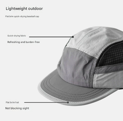 Black-grey UPF 50+ Quick-Dry Outdoor Sun Hat with Breathable Mesh - Lightweight Adjustable Cap for Hiking, Camping and Fishing in the Australian Sun