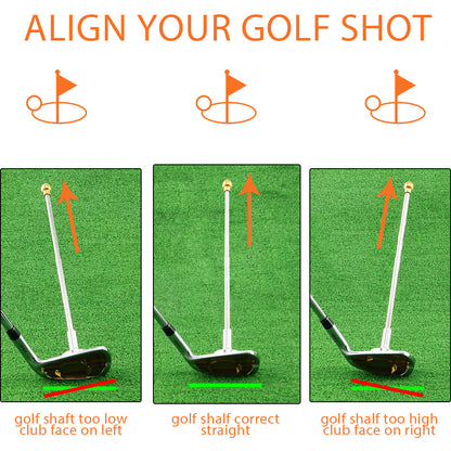 Red Adjustable Magnetic Golf Club Face Alignment and Swing Trainer