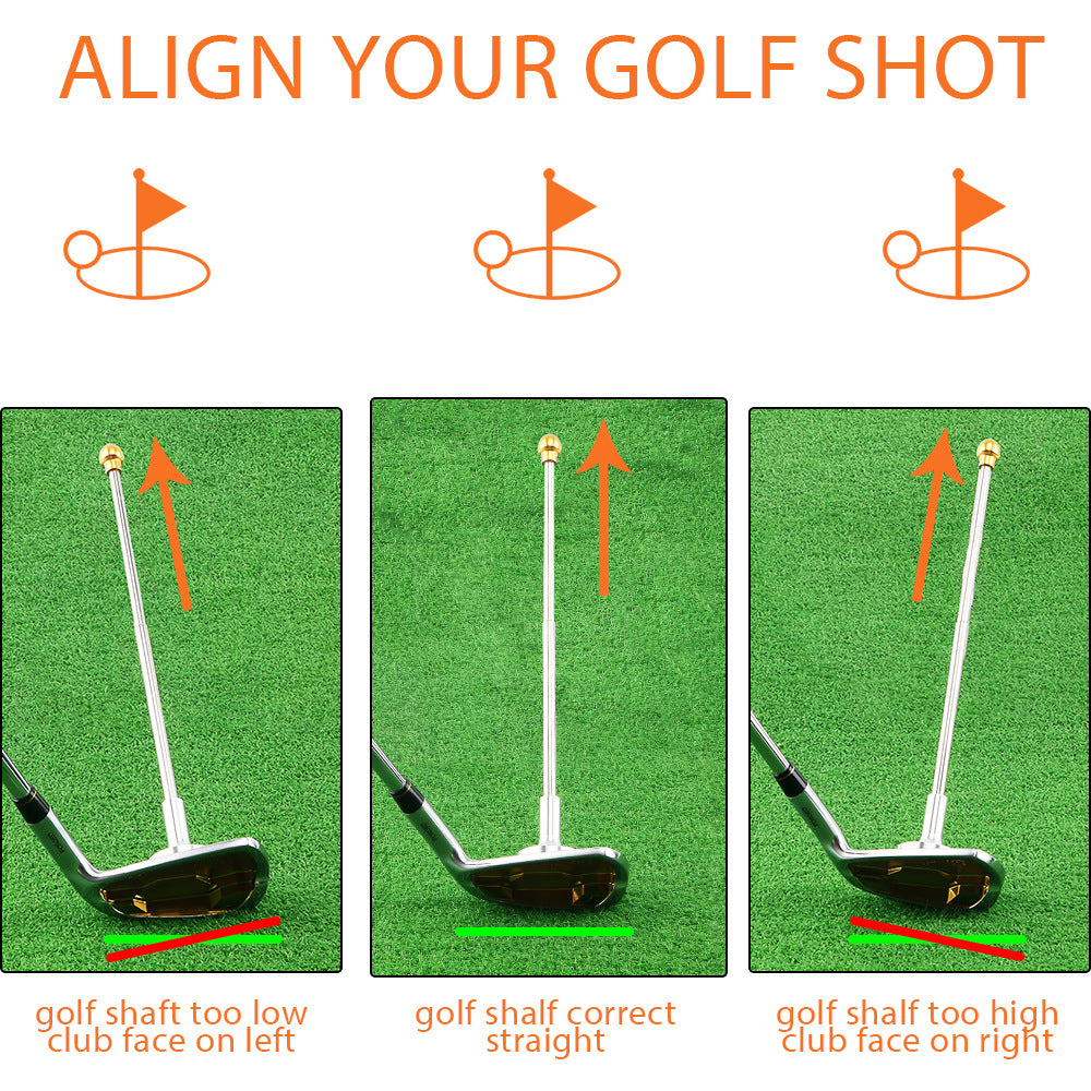 Golden Adjustable Magnetic Golf Club Face Alignment and Swing Trainer