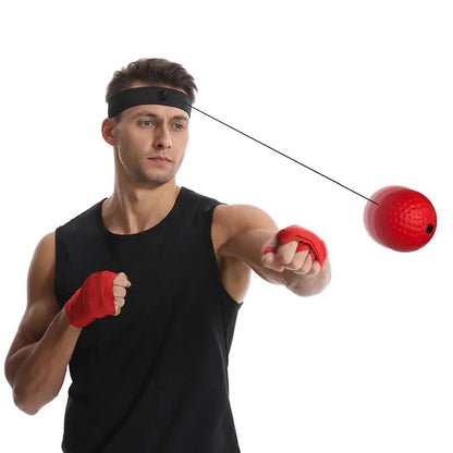Boxing Reflex Ball Set(Elastic Headband + 2 Heavy RedBalls + 2 Light BlackBalls)