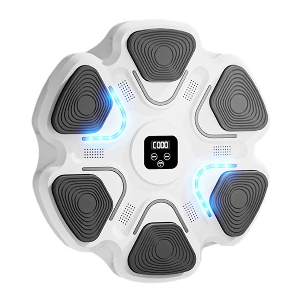 White 6-Target Sensor Smart Bluetooth Music Boxing Kit with Adult Gloves