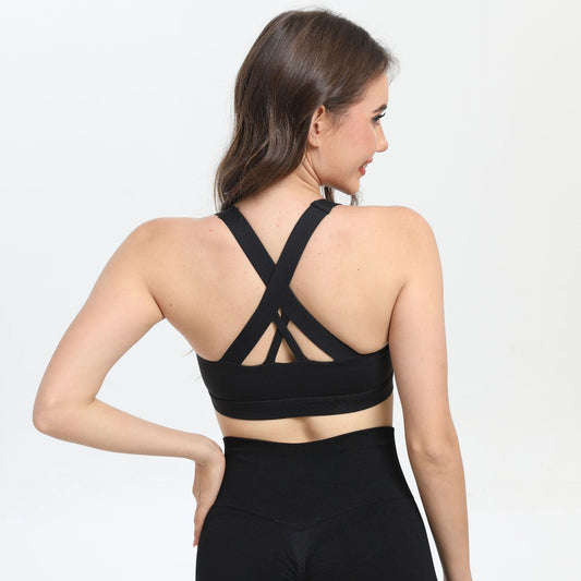2-Pack Black High-Support Shockproof Sports Bra(XXL Size) - Women's Backless Yoga Running Vest with Naked-Feel Comfort (Padded & Wire-Free)