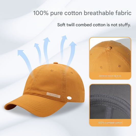 Wine red Premium Pure Cotton Quick-Dry Baseball Cap - (54-62cm)
