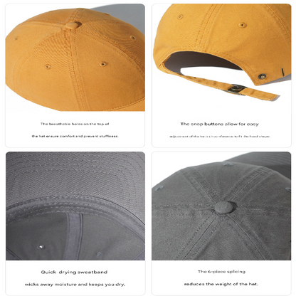 Wine red Premium Pure Cotton Quick-Dry Baseball Cap - (59-65cm)