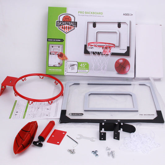 Indoor mini basketball hoop with one 14cm ball Folds flat
