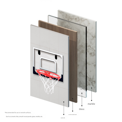 Indoor mini basketball hoop with one 14cm ball Folds flat