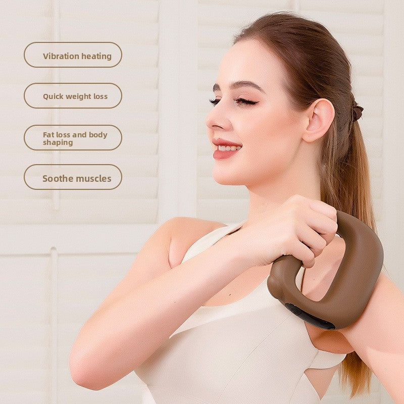 Brown Portable Fascia Massage Ring Vibration Massager