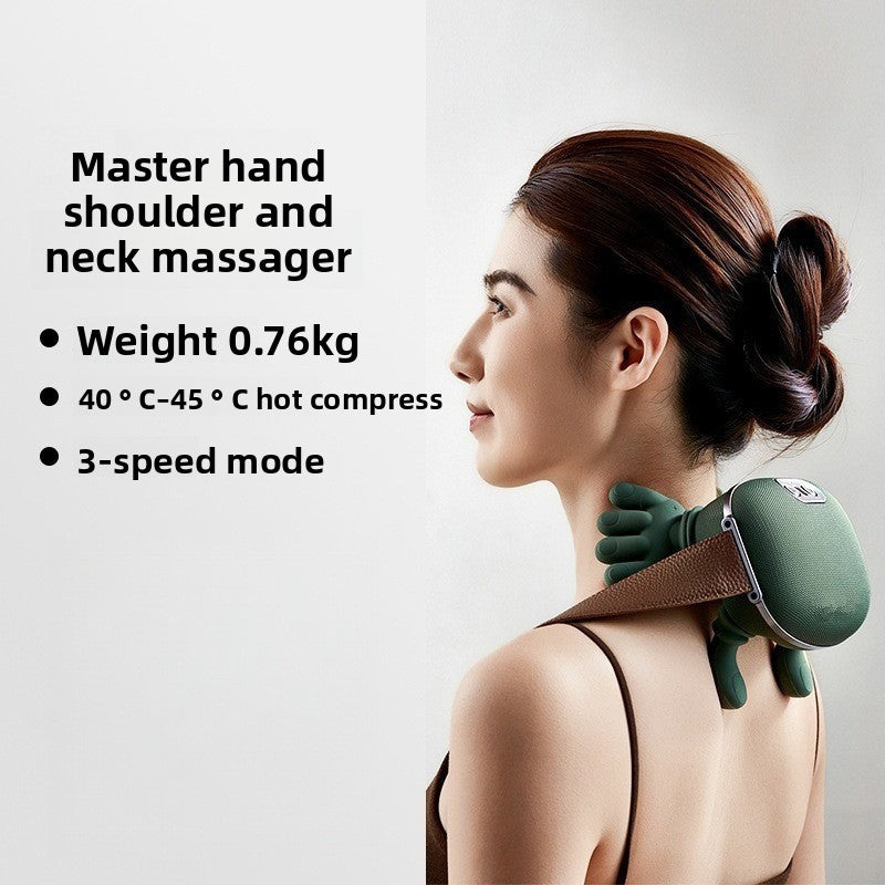 Green Cordless Shoulder and Neck Massager for Pain Relief and Relaxation