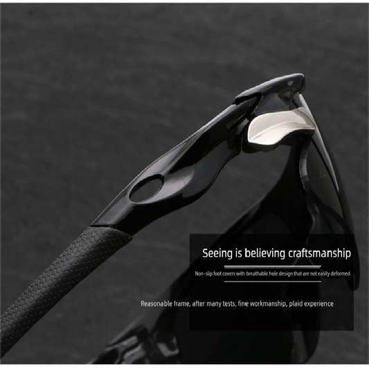 2-PCS Bright black frame with blue mercury Men's Sports Cycling Sunglasses Windproof PC Frame Wrap Around Design for Riding Fishing Running Reliable Outdoor Protection Australian Style