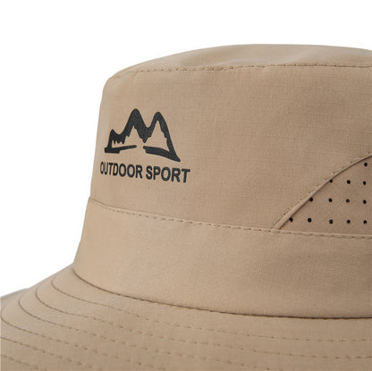 Wide Brim Sun Hat Waterproof UV Protection Boonie Bucket Cap Mesh Breathable for Fishing Hiking Camping Outdoor Black