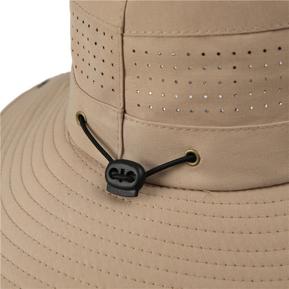 Wide Brim Sun Hat Waterproof UV Protection Boonie Bucket Cap Mesh Breathable for Fishing Hiking Camping Outdoor Dark Grey