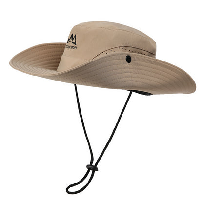 Wide Brim Sun Hat Waterproof UV Protection Boonie Bucket Cap Mesh Breathable for Fishing Hiking Camping Outdoor French Grey