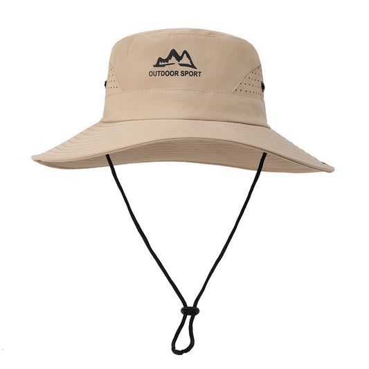 Wide Brim Sun Hat Waterproof UV Protection Boonie Bucket Cap Mesh Breathable for Fishing Hiking Camping Outdoor Coffee